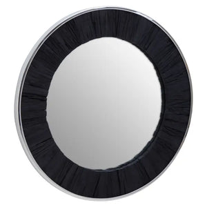 Kerala Black Round Mirror