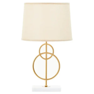 Zara White And Gold Circles Table Lamp