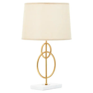 Zara White And Gold Circles Table Lamp