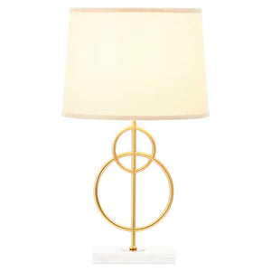 Zara White And Gold Circles Table Lamp