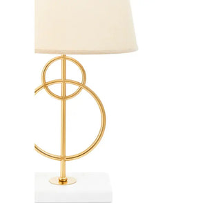 Zara White And Gold Circles Table Lamp