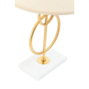 Zara White And Gold Circles Table Lamp