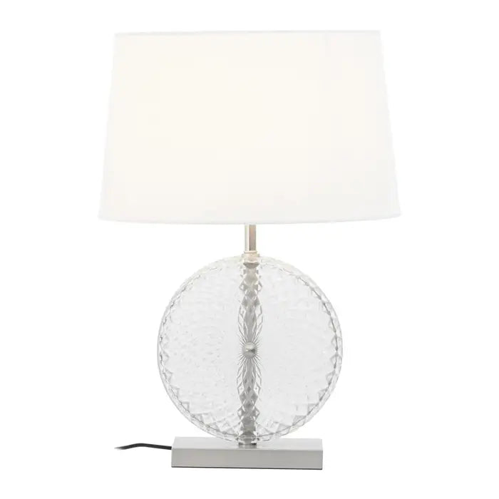 Zarni Glass And Brushed Chrome Table Lamp