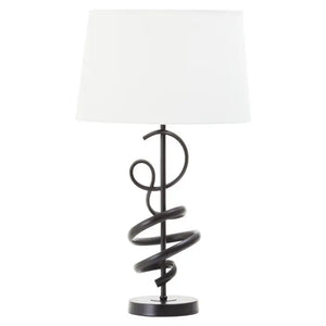 Zavi Matte Black Squiggle Table Lamp