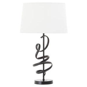 Zavi Matte Black Squiggle Table Lamp