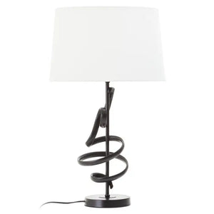 Zavi Matte Black Squiggle Table Lamp