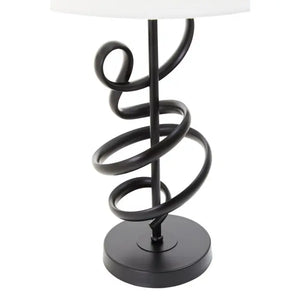 Zavi Matte Black Squiggle Table Lamp