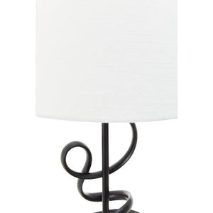 Zavi Matte Black Squiggle Table Lamp