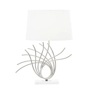 Zaha Brushed Chrome Spoke Table Lamp