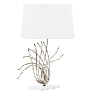 Zaha Brushed Chrome Spoke Table Lamp