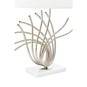 Zaha Brushed Chrome Spoke Table Lamp