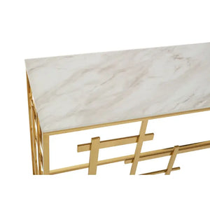 Aprilia White Marble Console Table