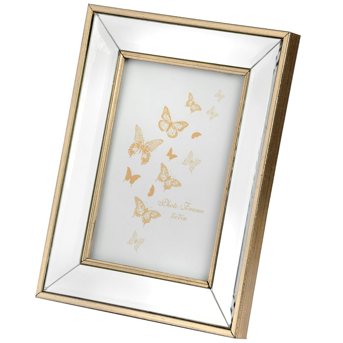 Small Rectangle Mirror Bordered Photo Frame 4x6