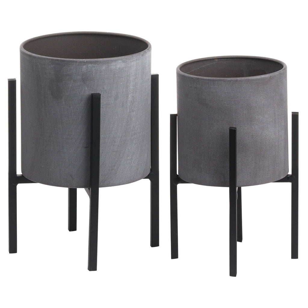 Set Of Two Cylindrical Table Top Planters