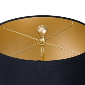 Jem Honey Comb Gold Table Lamp With Black Velvet Shade