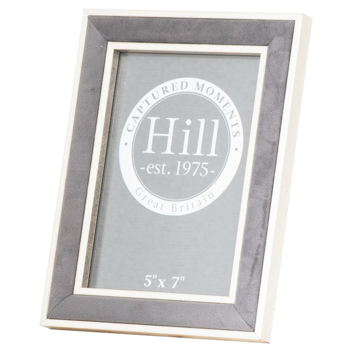 Silver Edged Grey Velvet 5X7 Photo Frame