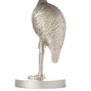 Florence The Flamingo Silver Table Lamp With Grey Shade