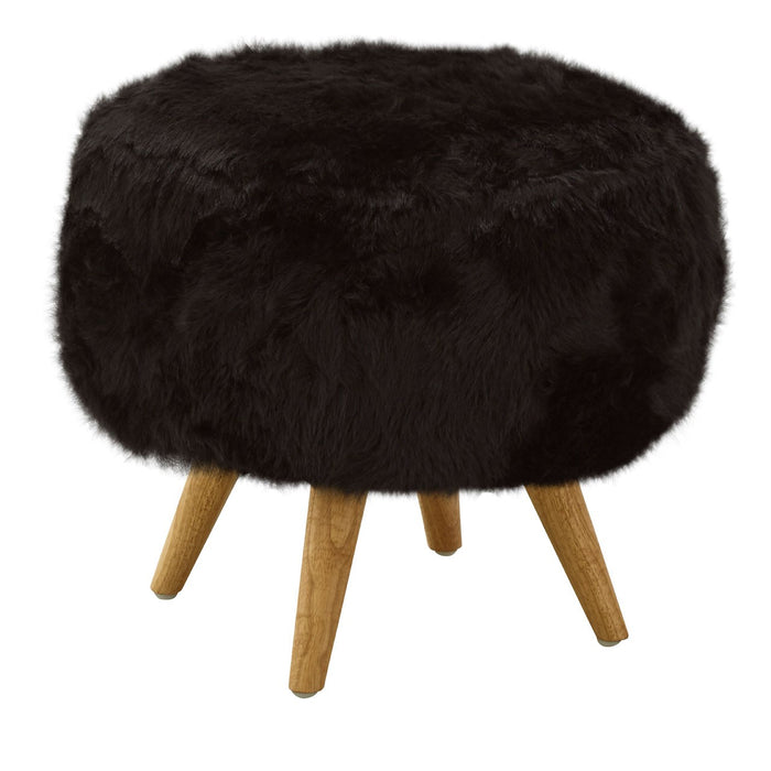 Black Fur Effect Cabaret Stool