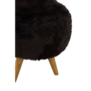 Black Fur Effect Cabaret Stool