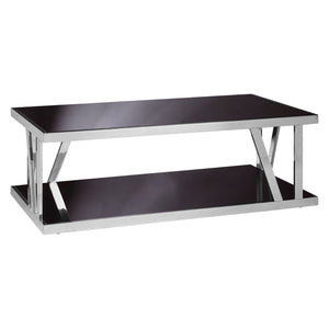 Ackley Black Glass Coffee Table