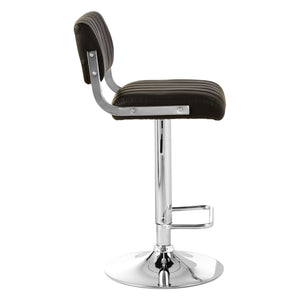 Stockholm Grey, Black Channel Design Seat Bar Stools