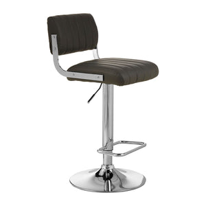 Stockholm Grey, Black Channel Design Seat Bar Stools