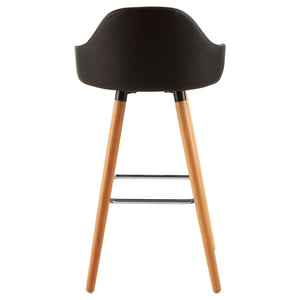 Stockholm Black Curved Backrest Bar Stool