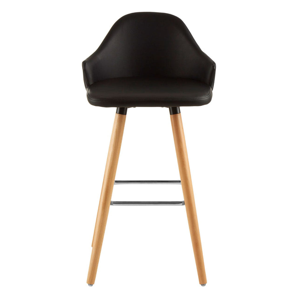 Stockholm Black Curved Backrest Bar Stool