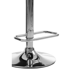 Baina White Quilted Chrome Base Bar Stool