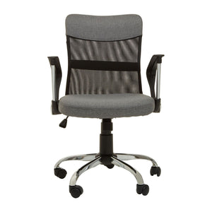 Grey Home Office Chair with Chrome Arms