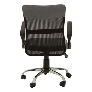 Grey Home Office Chair with Chrome Arms