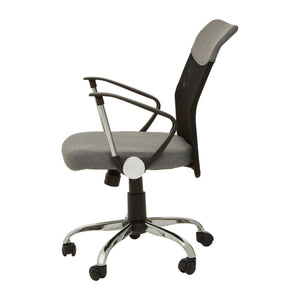 Grey Home Office Chair with Chrome Arms