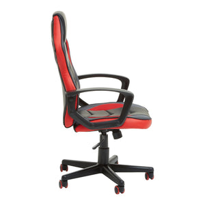 Black and Red PU Home Office Chair