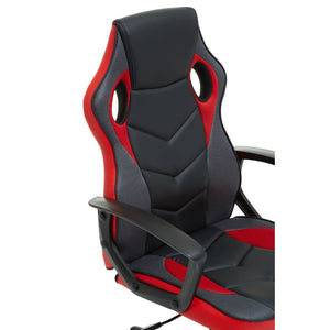 Black and Red PU Home Office Chair