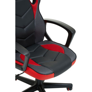 Black and Red PU Home Office Chair