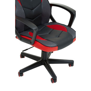 Black and Red PU Home Office Chair