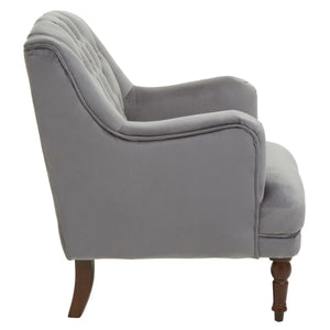 Lily Midnight, Mink, Grey Velvet Armchair