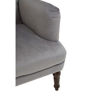 Lily Midnight, Mink, Grey Velvet Armchair