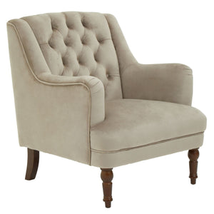 Lily Midnight, Mink, Grey Velvet Armchair