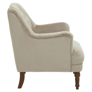 Lily Midnight, Mink, Grey Velvet Armchair