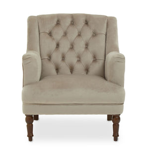 Lily Midnight, Mink, Grey Velvet Armchair