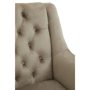 Lily Midnight, Mink, Grey Velvet Armchair