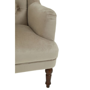 Lily Midnight, Mink, Grey Velvet Armchair