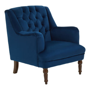 Lily Midnight, Mink, Grey Velvet Armchair