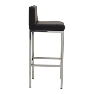 Baina Dark Grey, Black, White And Chrome Finish Bar Chair