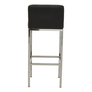 Baina Dark Grey, Black, White And Chrome Finish Bar Chair