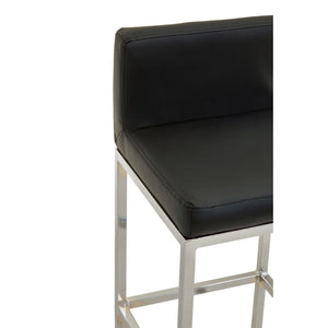 Baina Dark Grey, Black, White And Chrome Finish Bar Chair