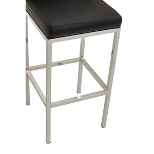 Baina Dark Grey, Black, White And Chrome Finish Bar Chair