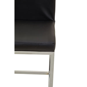 Baina Dark Grey, Black, White And Chrome Finish Bar Chair