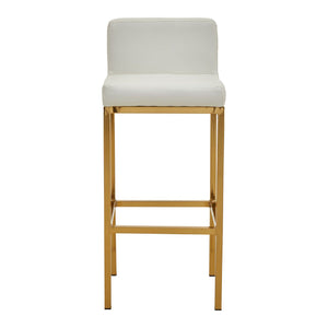 Baina Dark Grey, Black, White Pu And Gold Finish Bar Chair